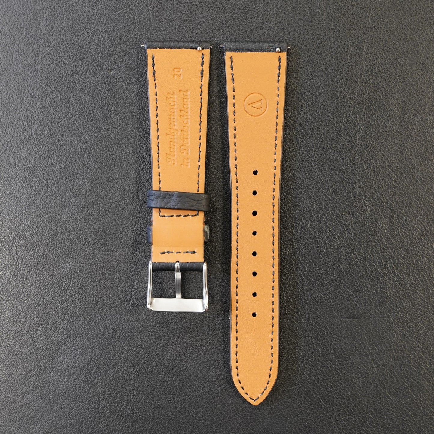 Watch band Leather - black