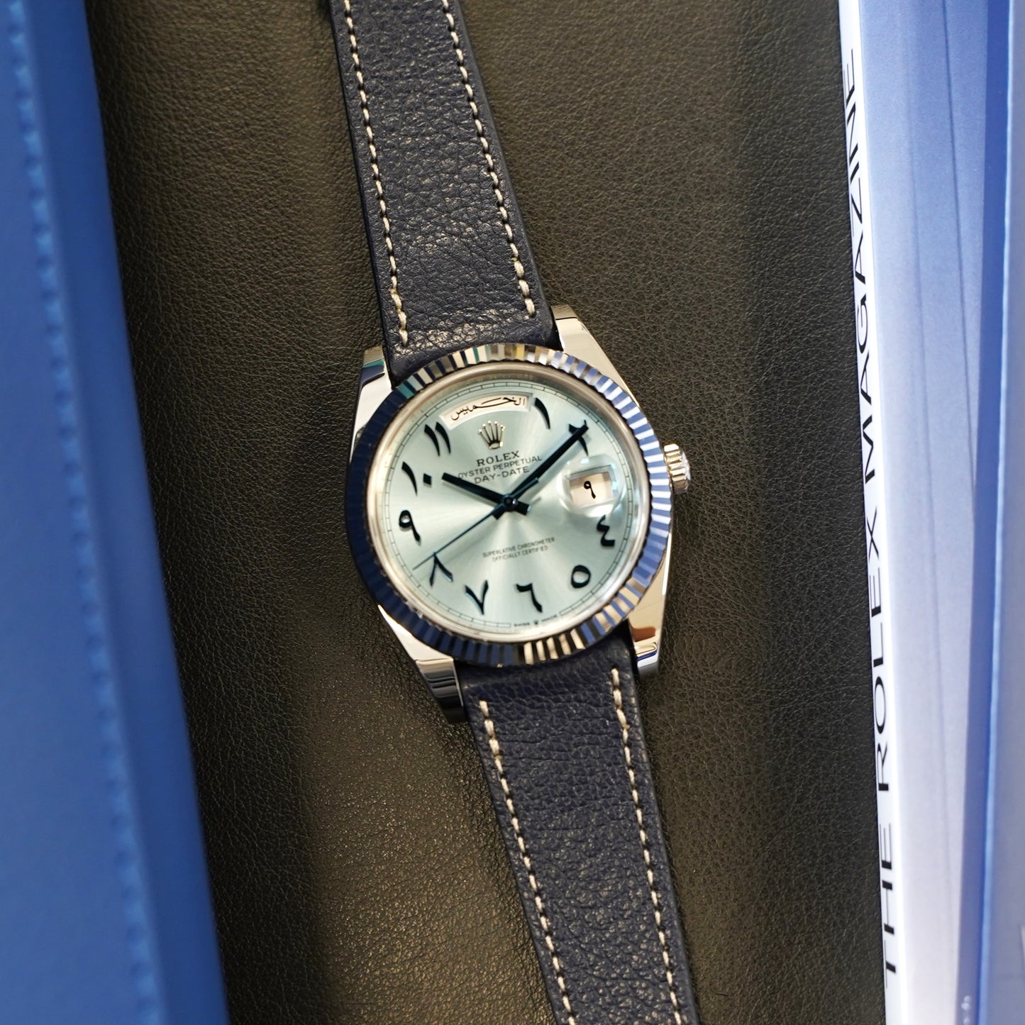 Watch band Goatskin leather - blue