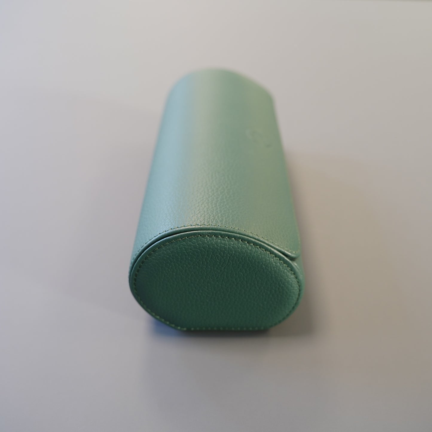 Uhrenrolle Echtleder für 3 Uhren - Kieferwaldgrün / Elfenbein