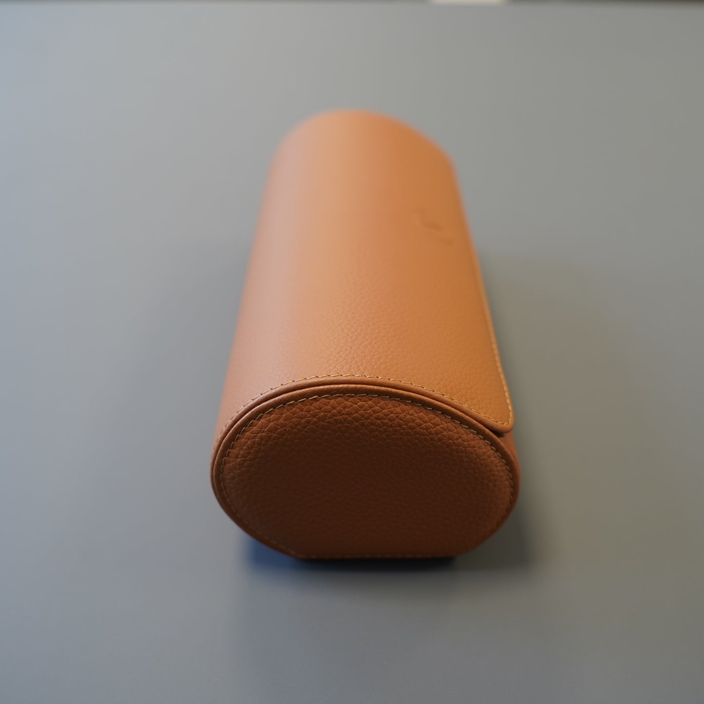 Uhrenrolle Echtleder für 3 Uhren - Kastanienbraun / Elfenbein