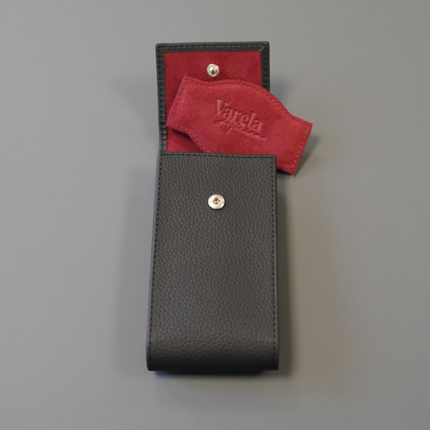 Uhrenetui Echtleder für 1 Uhr - Schwarz / Bordeaux Rot
