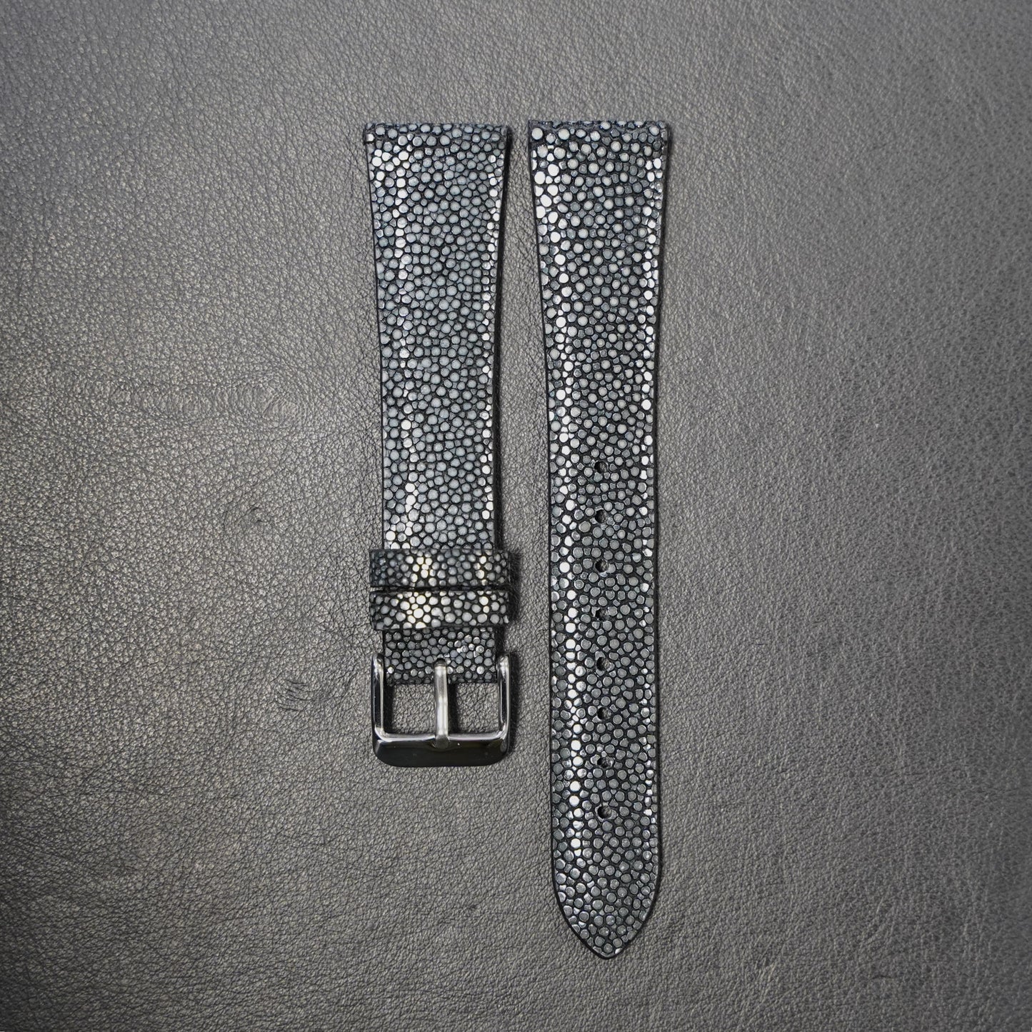 Uhrenarmband Rochenleder Schwarz