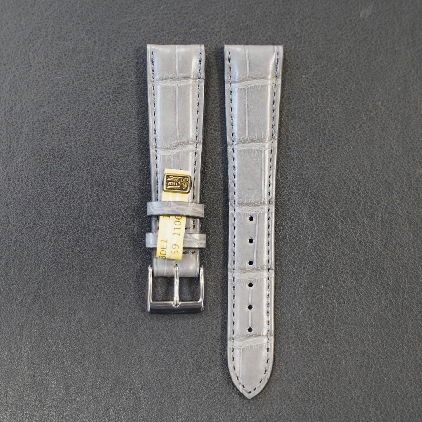 Uhrenarmband Alligatorleder Hellgrau
