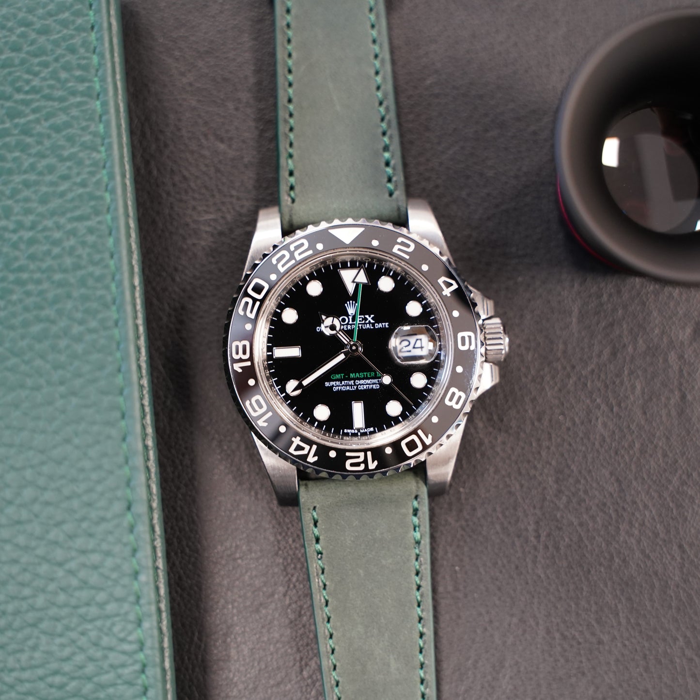 Uhrenarmband Nubukleder grün
