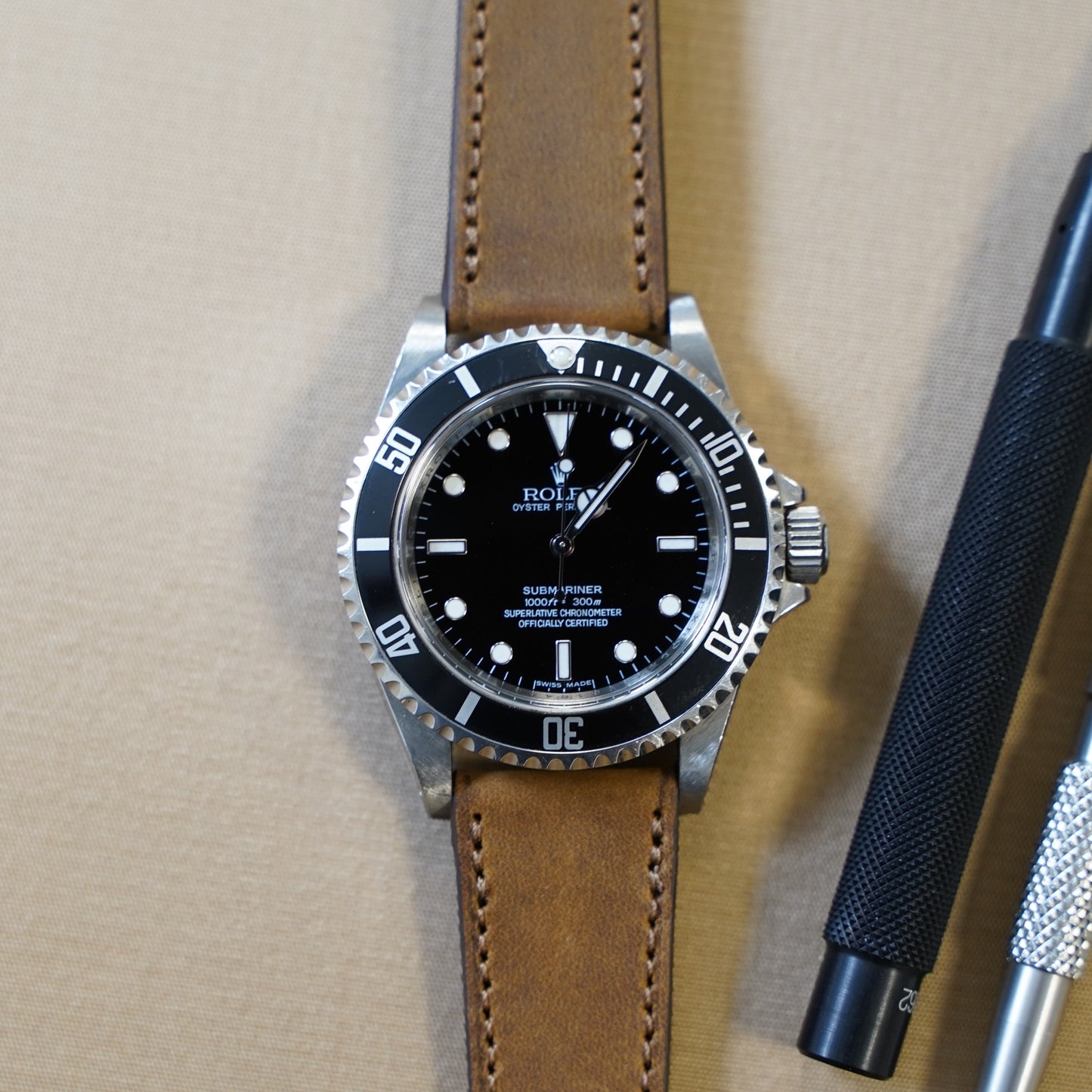 Uhrenarmband Nubukleder braun