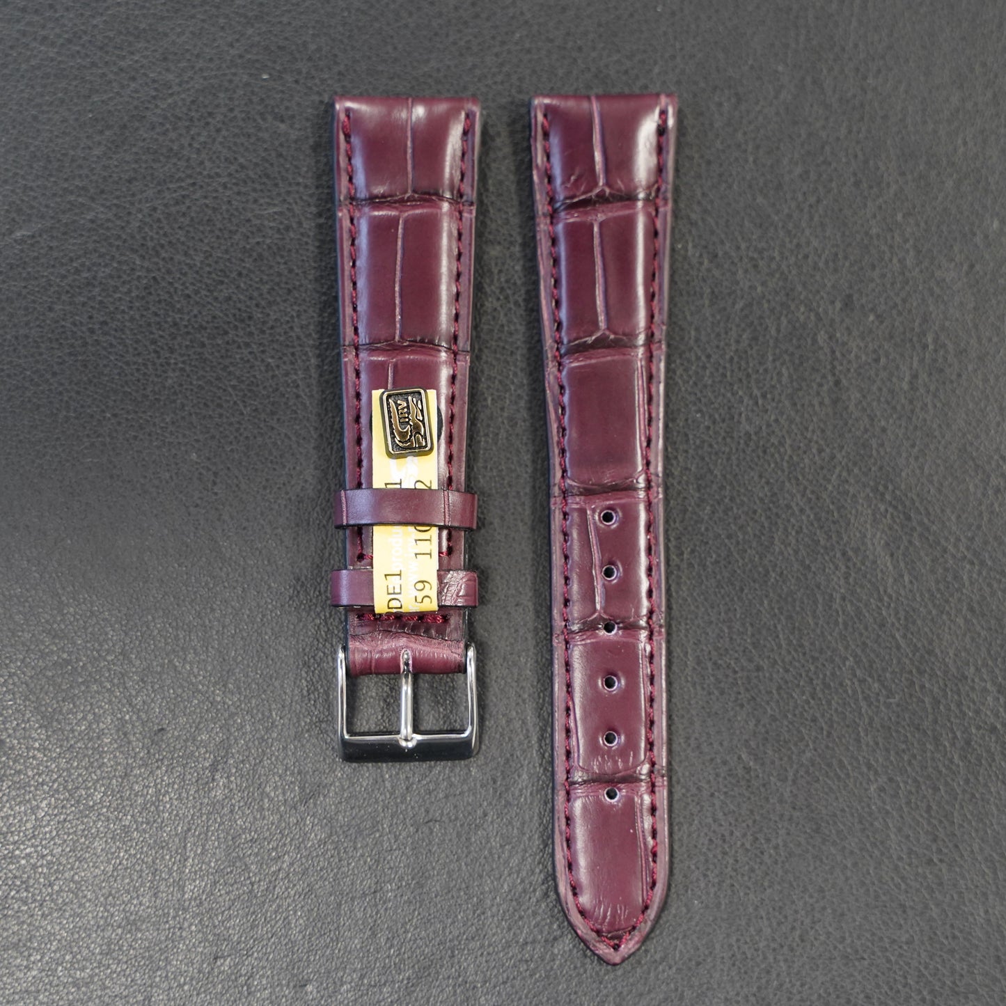 Uhrenarmband Alligatorleder Bordeaux