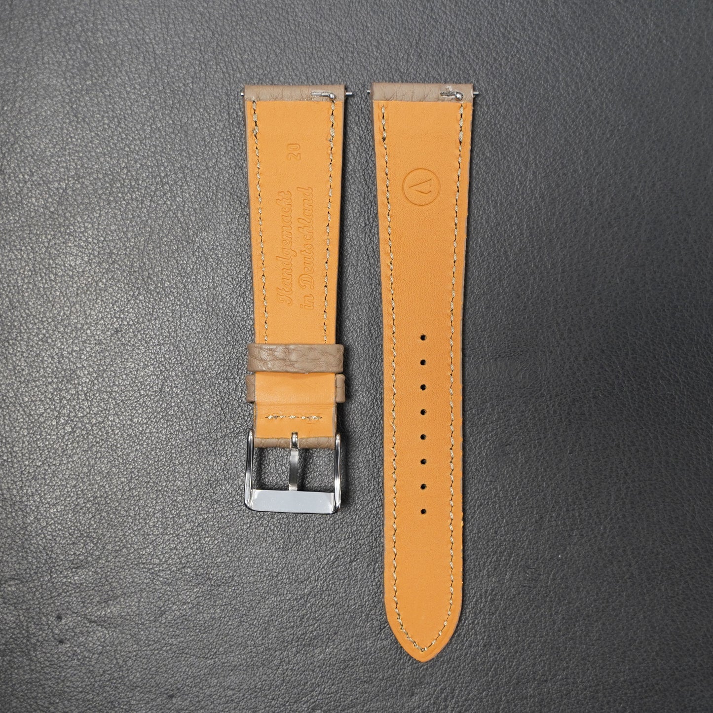 Uhrenarmband Echtleder Taupe