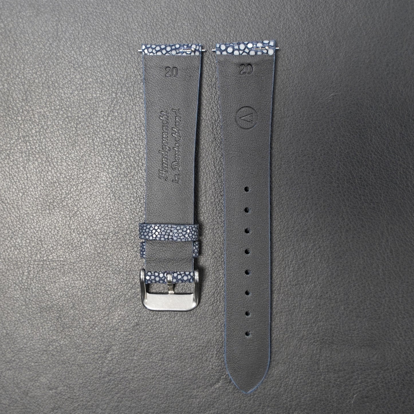 Uhrenarmband Rochenleder Blau