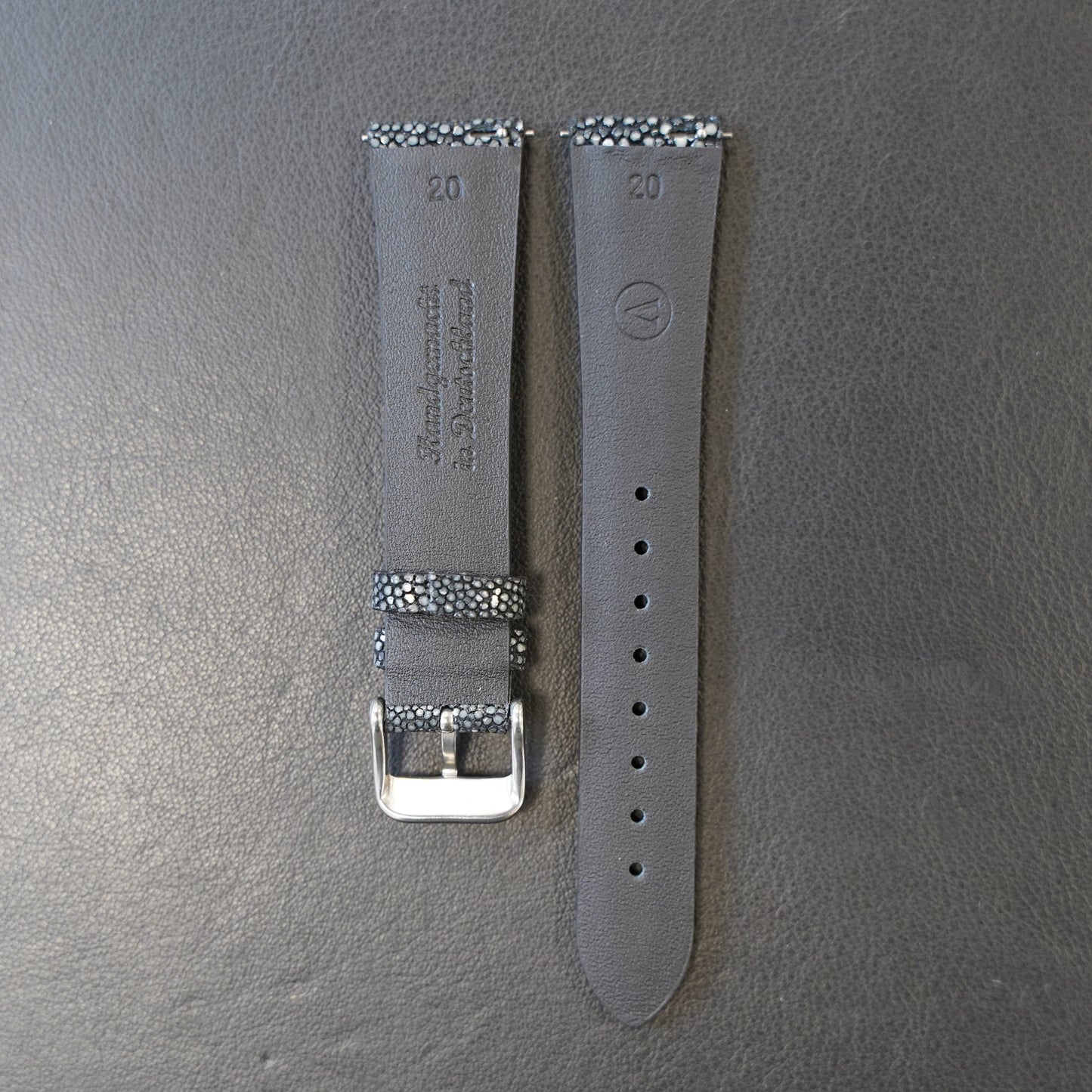 Uhrenarmband Rochenleder Schwarz