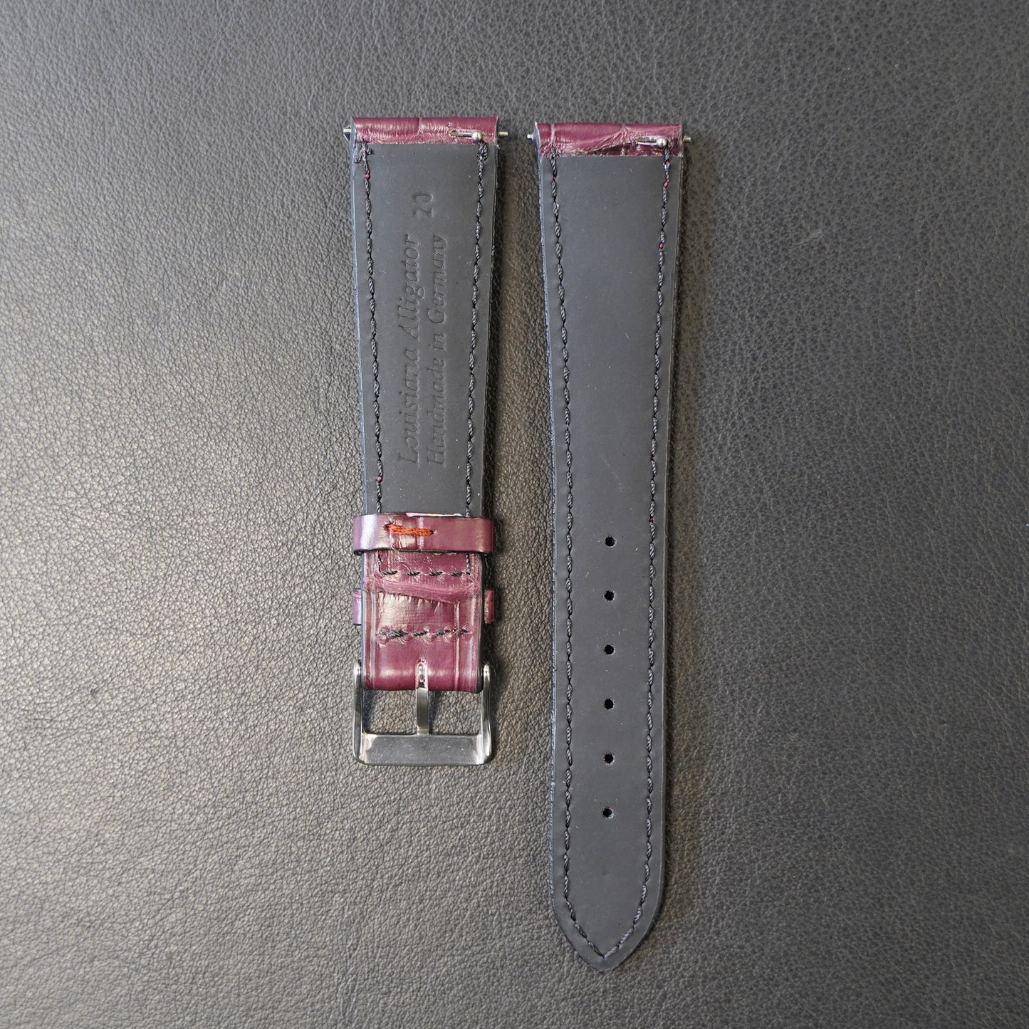 Uhrenarmband Alligatorleder Bordeaux