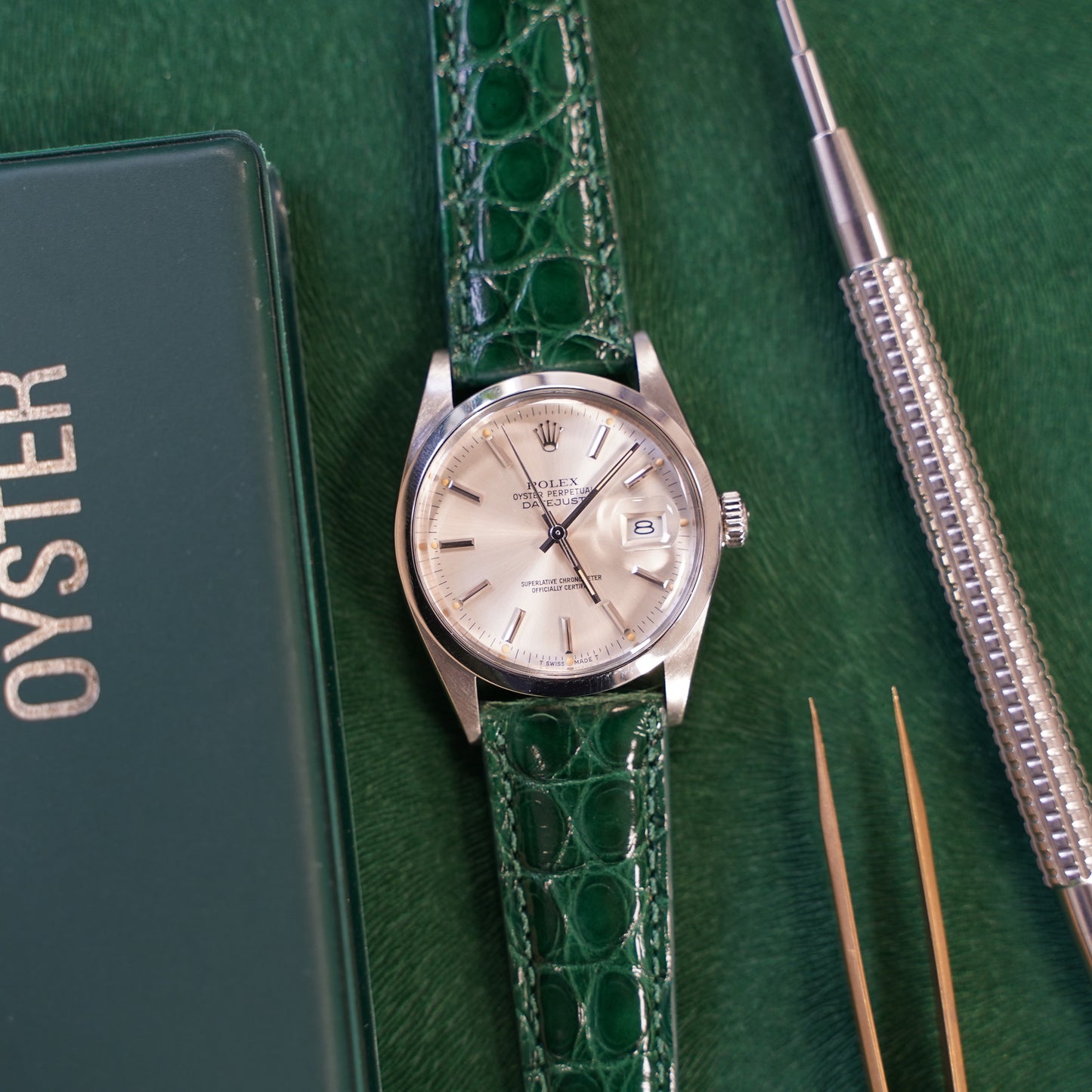 Watch band Alligator Leather - grey