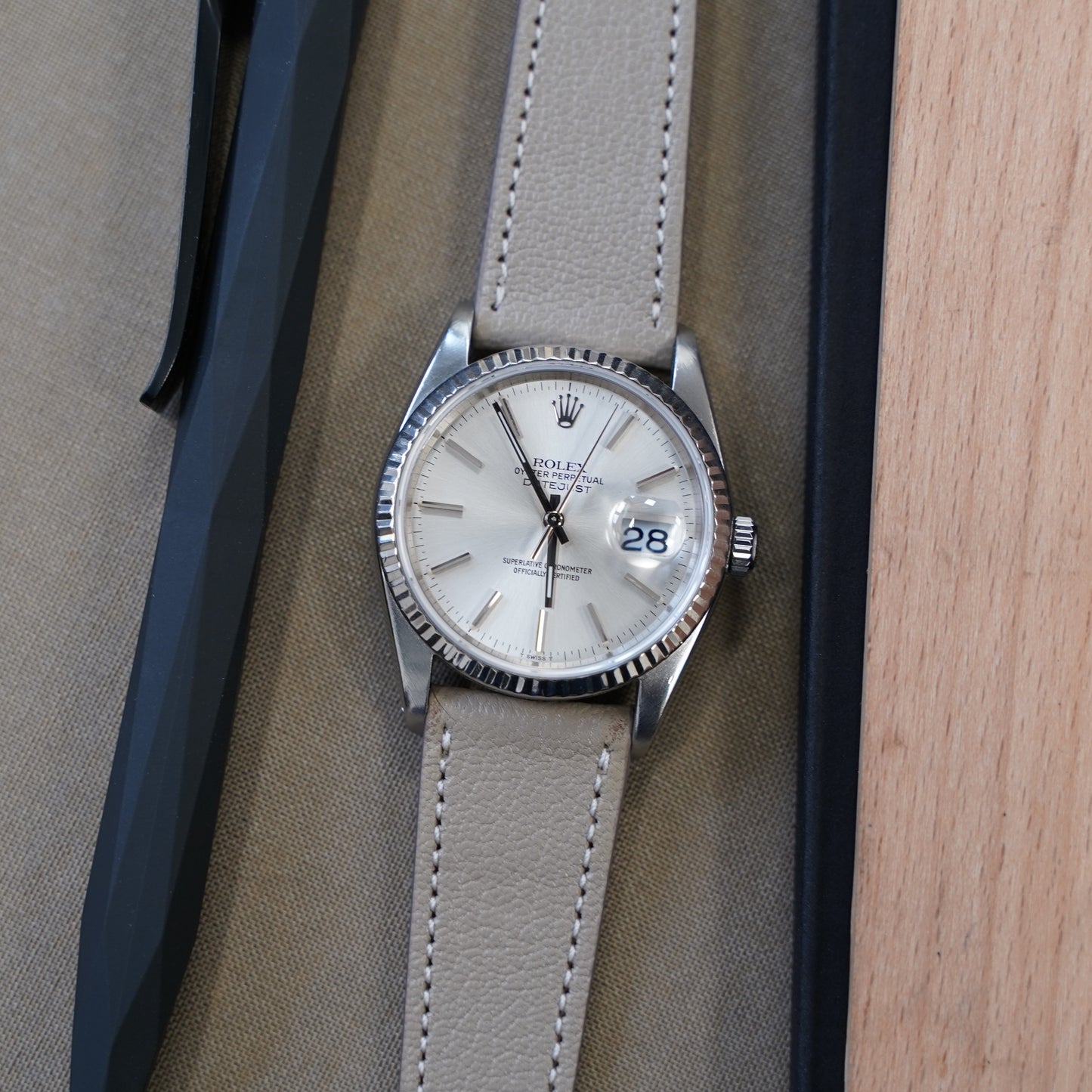 Watch band Goatskin leather - blue