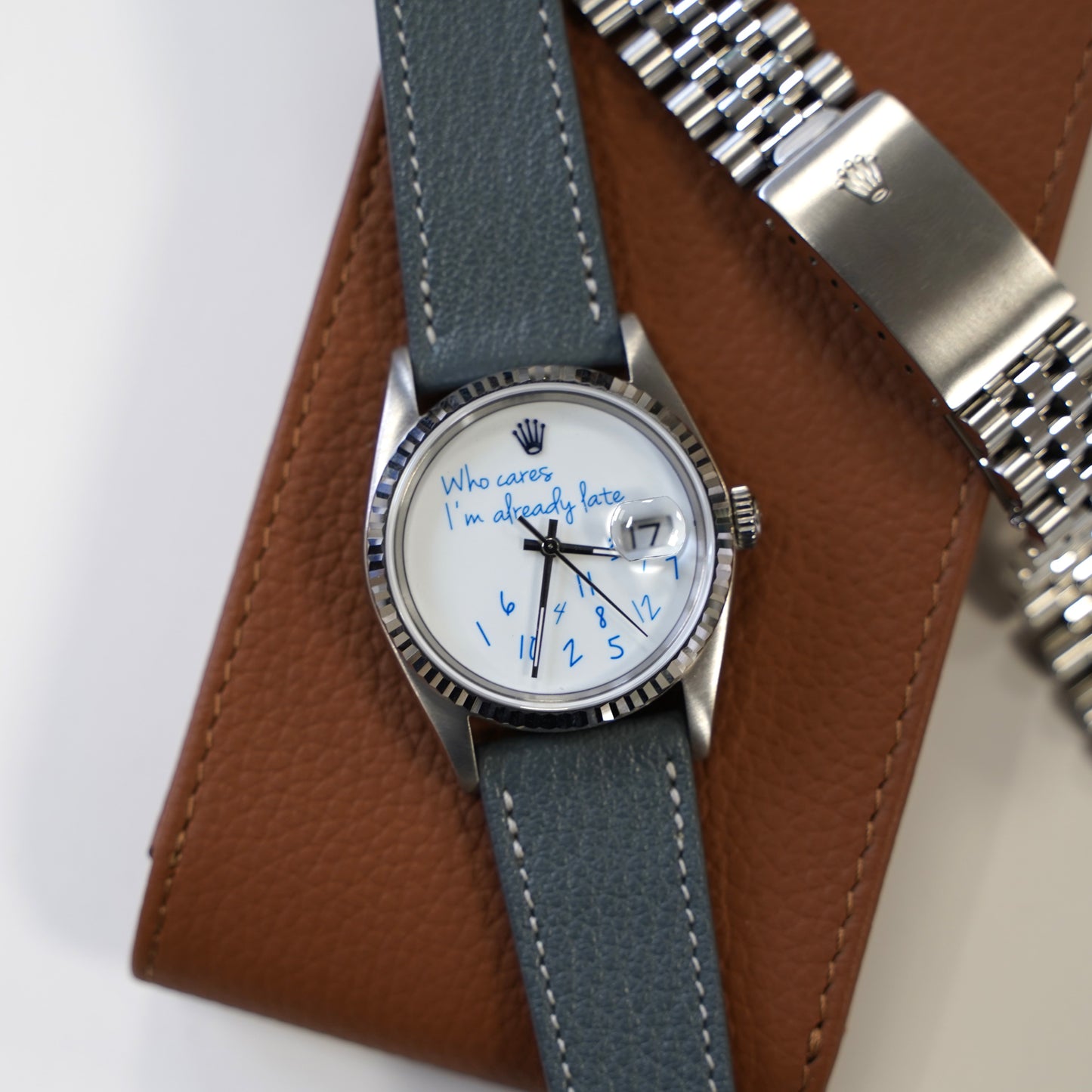 Watch band Goatskin leather - blue