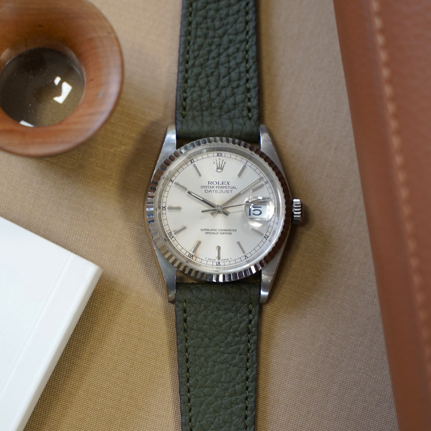 Watch band Leather - black