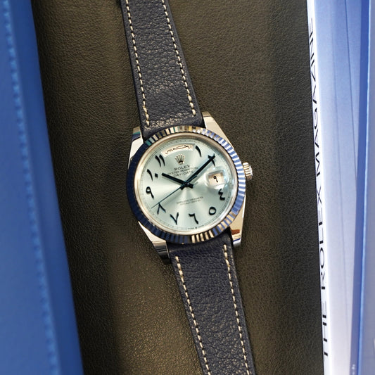 Watch band Goatskin leather - blue