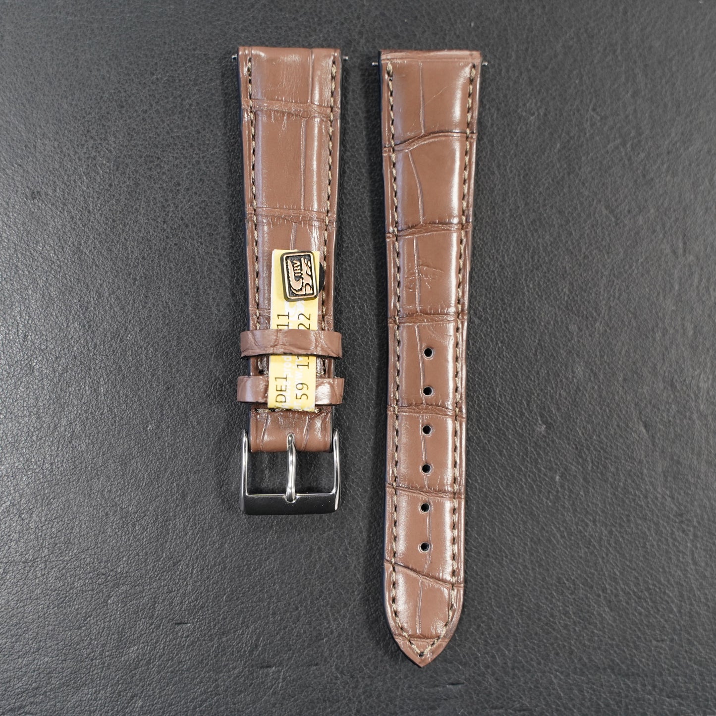 Watch band Alligator Leather - dark brown