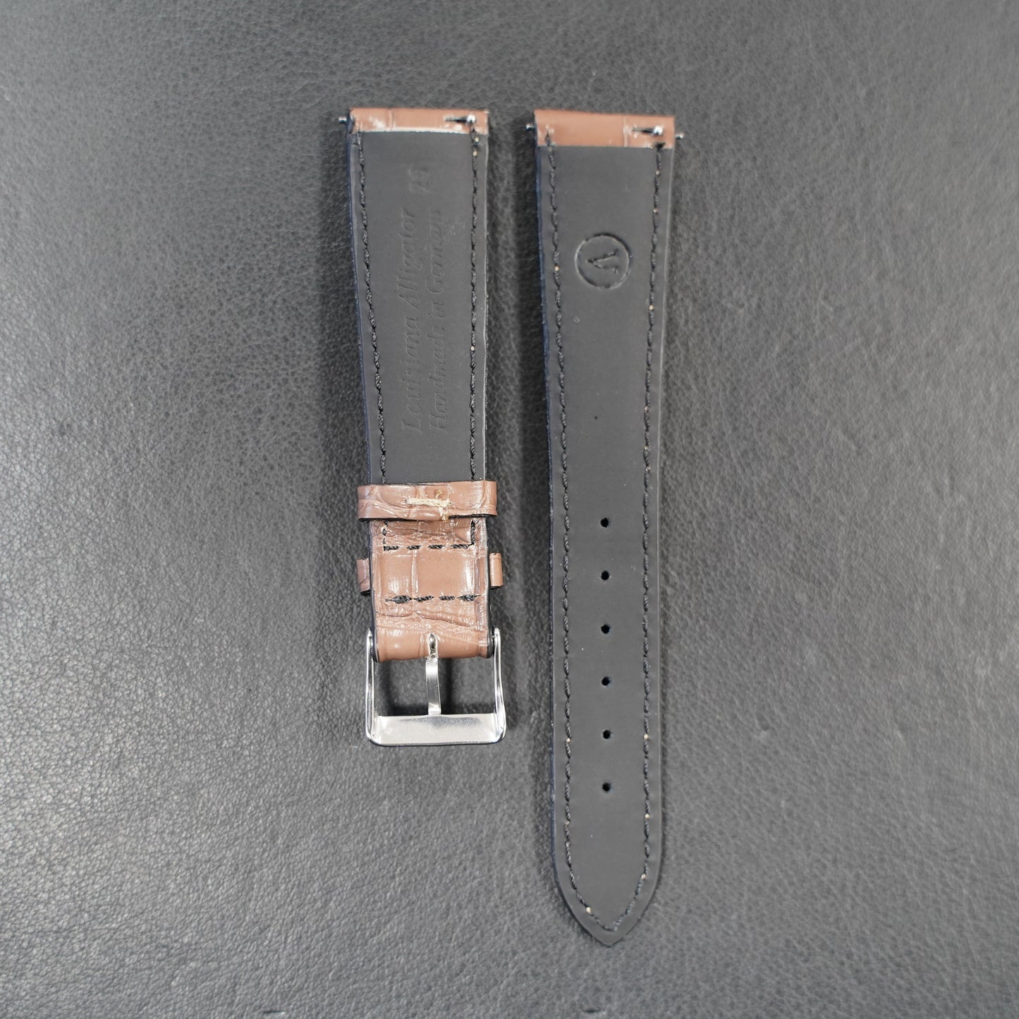 Watch band Alligator Leather - dark brown