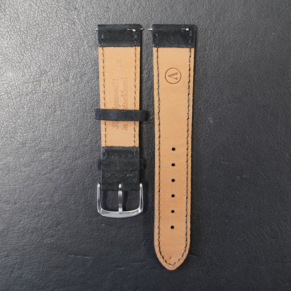 Uhrenarmband Wildleder Schwarz