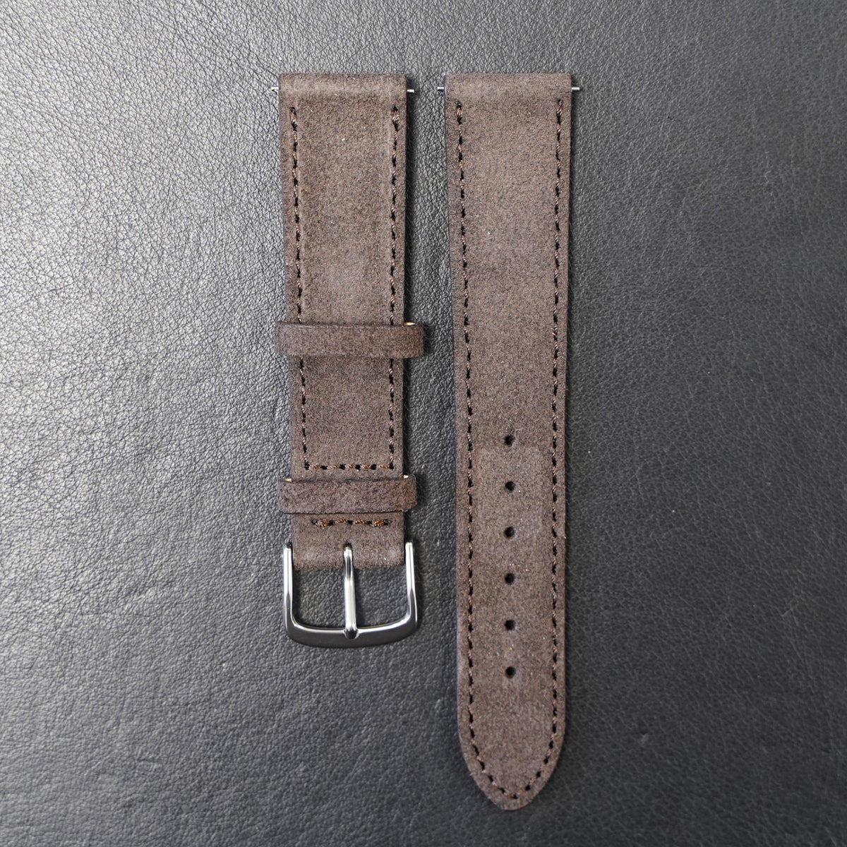 Uhrenarmband Wildleder Dunkelbraun