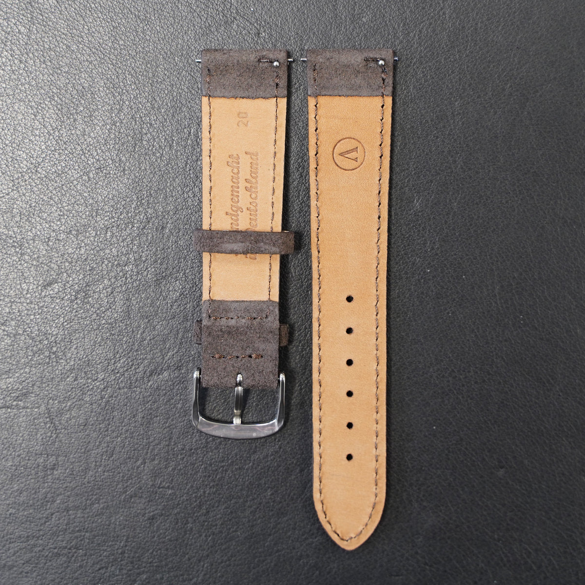 Uhrenarmband Wildleder Dunkelbraun
