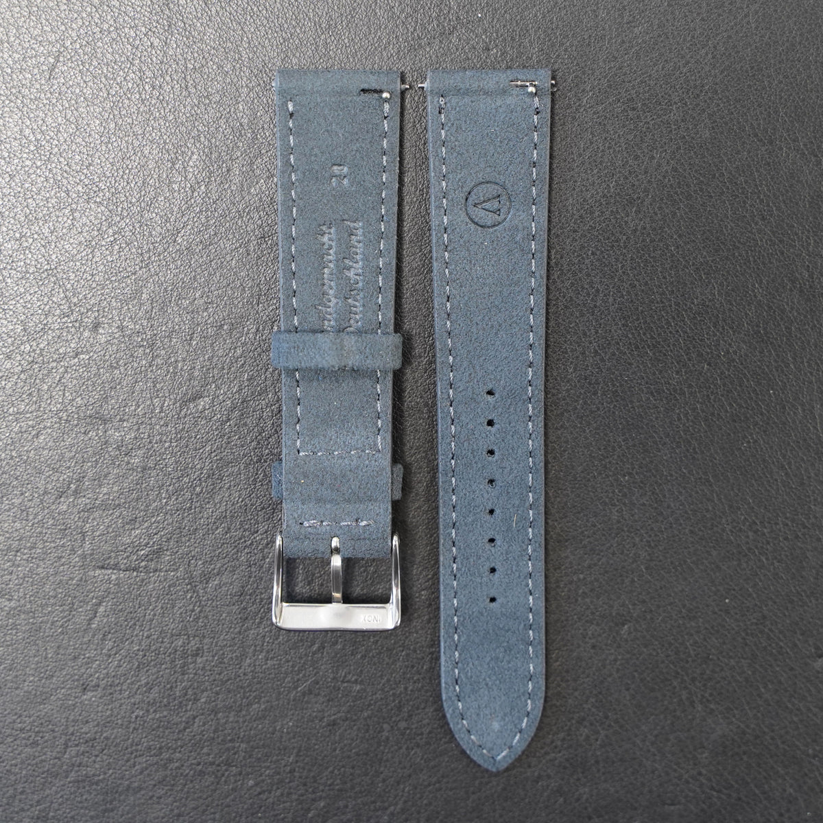 Uhrenarmband Wildleder Graublau