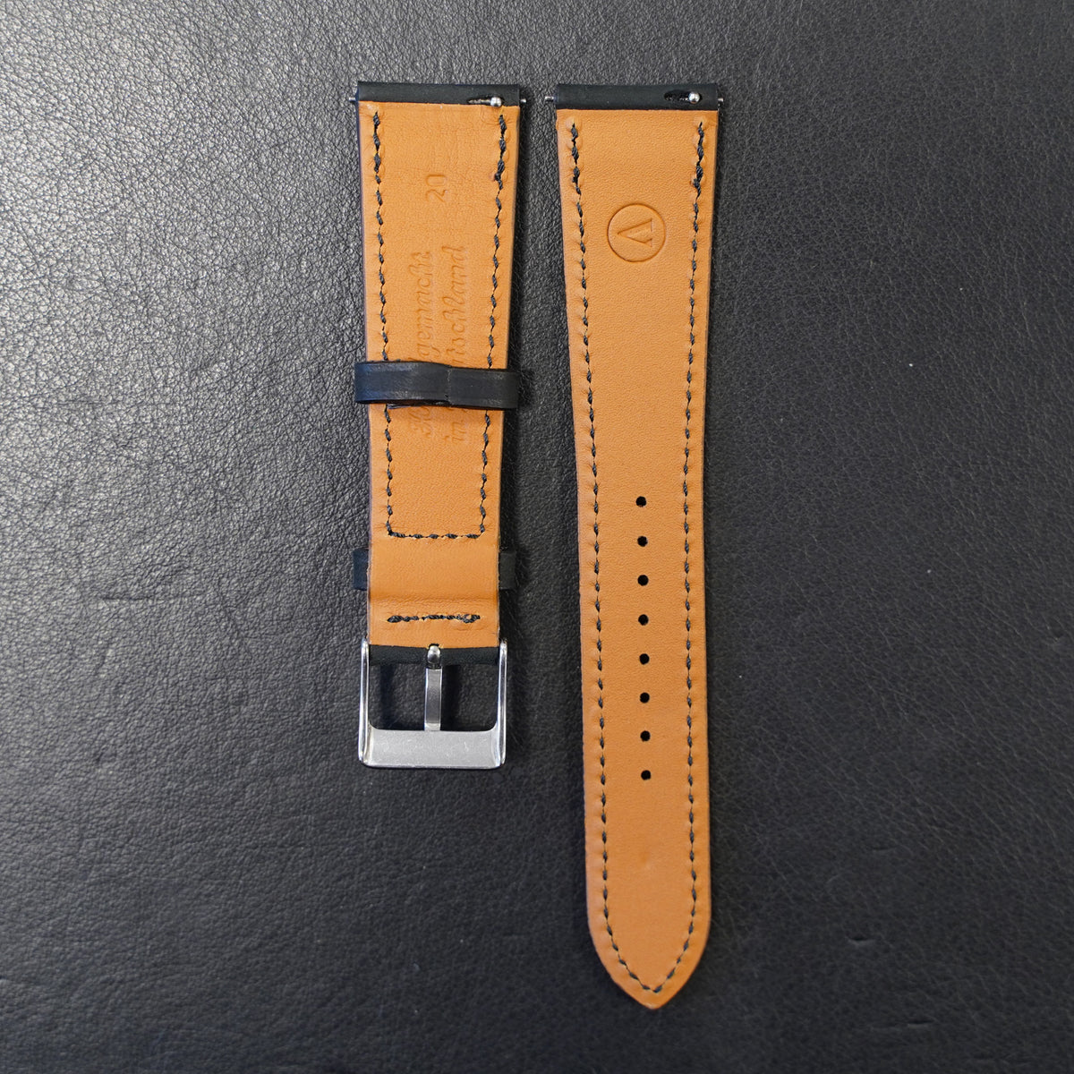 Uhrenarmband Nubukleder Schwarz