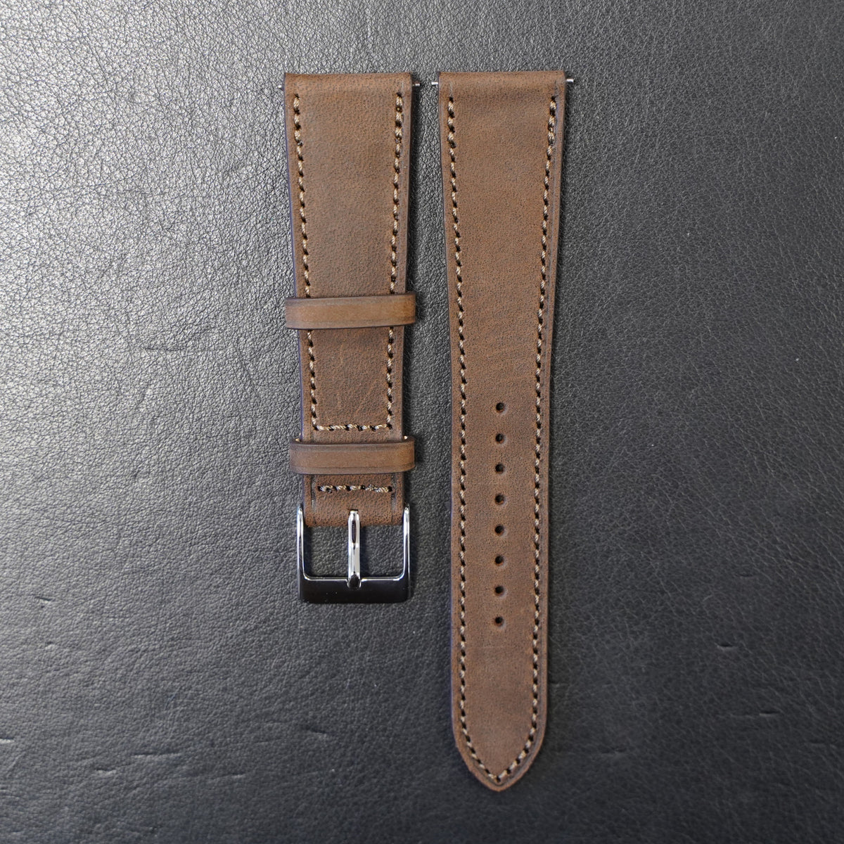 Uhrenarmband Nubukleder Dunkelbraun