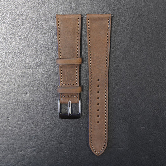 Uhrenarmband Nubukleder Dunkelbraun