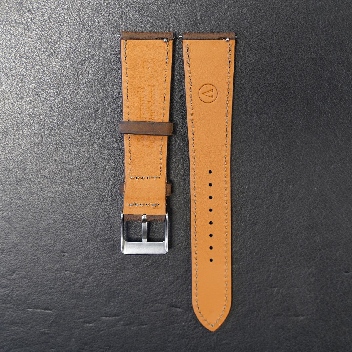 Uhrenarmband Nubukleder Dunkelbraun