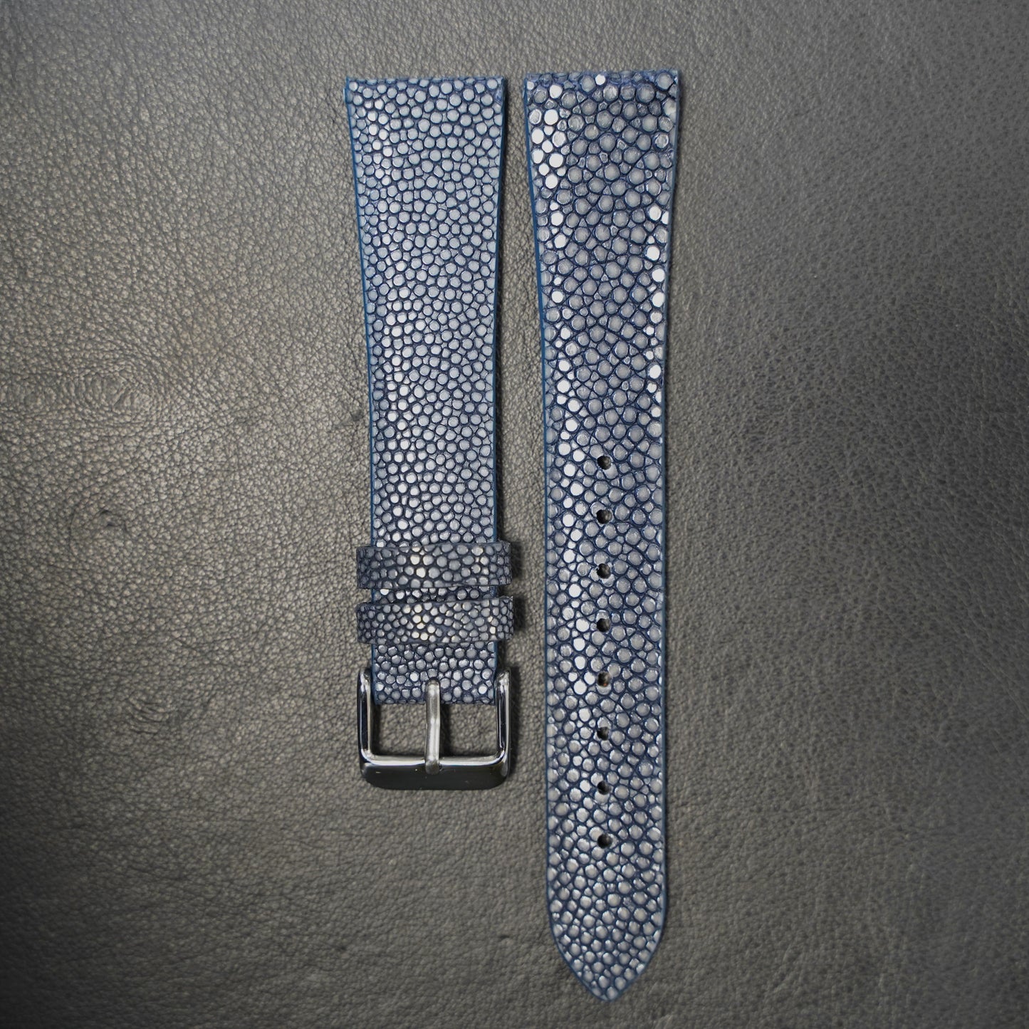 Uhrenarmband Rochenleder Blau