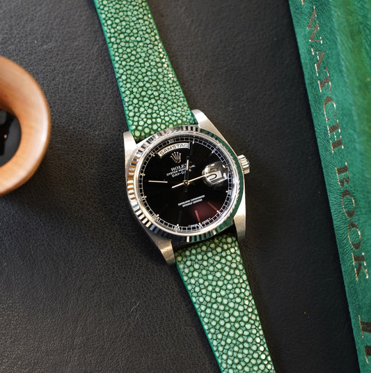 Uhrenarmband Rochenleder Grün