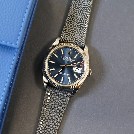 Uhrenarmband Rochenleder Blau