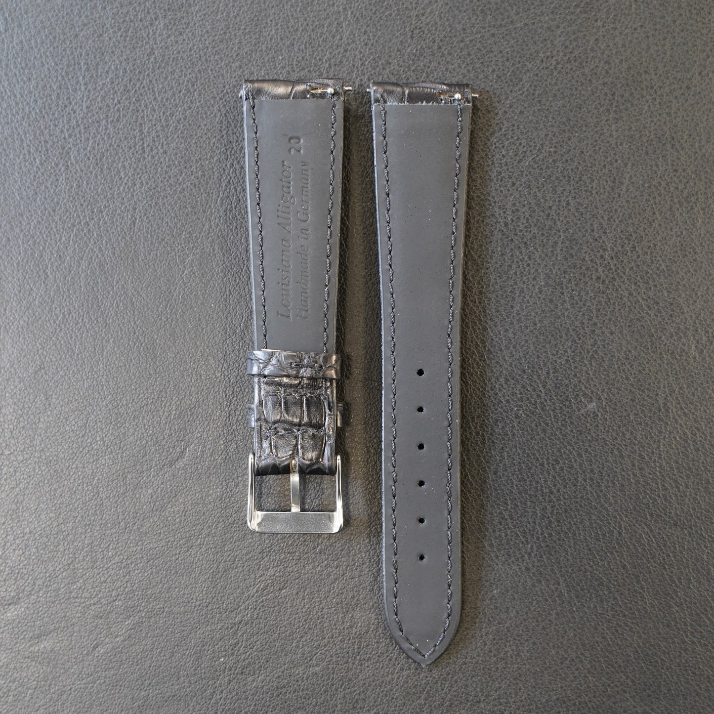 Uhrenarmband Alligatorleder Schwarz